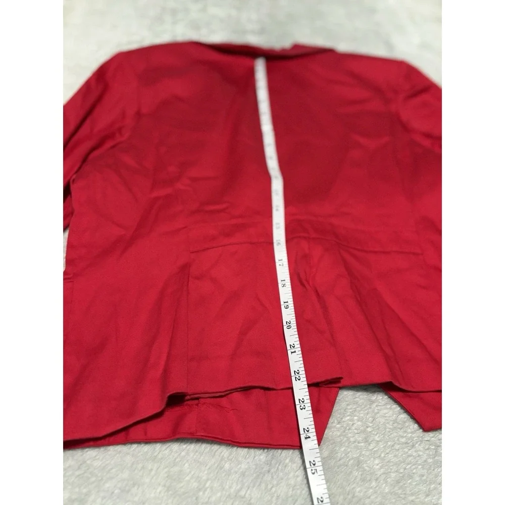 New Ashley Stewart Women's Red Ruched 3/4 Sleeves‎ Blazer Jacket Size 18